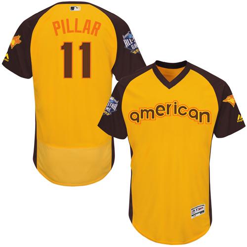 Blue Jays #11 Kevin Pillar Gold Flexbase Authentic Collection 2016 All-Star American League Stitched MLB Jersey